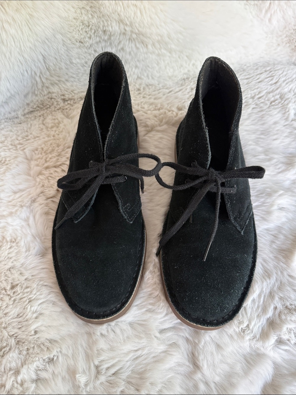 Clarks Black Suede Lace-Up Ankle Boots